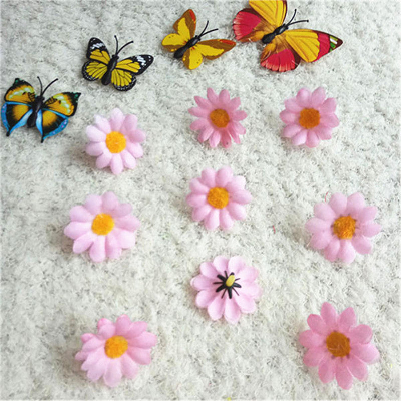 Lot de 20 têtes de fleurs de marguerite en soie pour fête de mariage et bricolage 