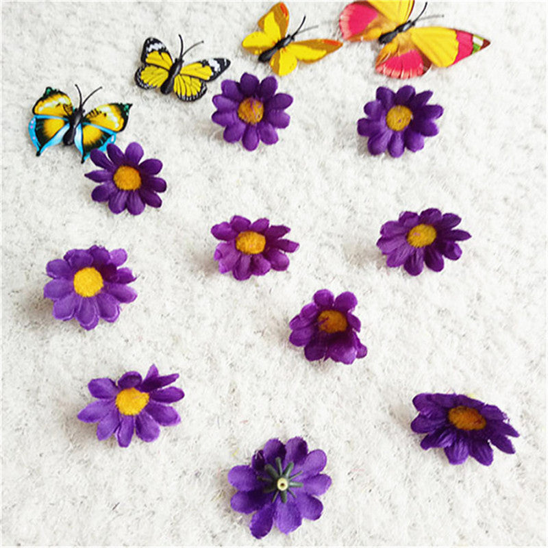 Lot de 20 têtes de fleurs de marguerite en soie pour fête de mariage et bricolage 