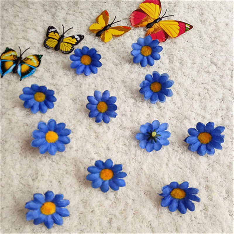 Lot de 20 têtes de fleurs de marguerite en soie pour fête de mariage et bricolage 