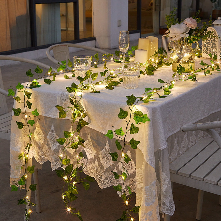 Bulk 24 Pack Artificial Ivy with LED String Light Leaves Wall Decor Leaf Plants Vines Greenery Garland Hanging Plant Vine for Room Garden Office Wedding Wall Decor Wholesale