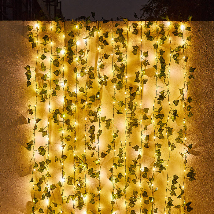 Bulk 24 Pack Artificial Ivy with LED String Light Leaves Wall Decor Leaf Plants Vines Greenery Garland Hanging Plant Vine for Room Garden Office Wedding Wall Decor Wholesale