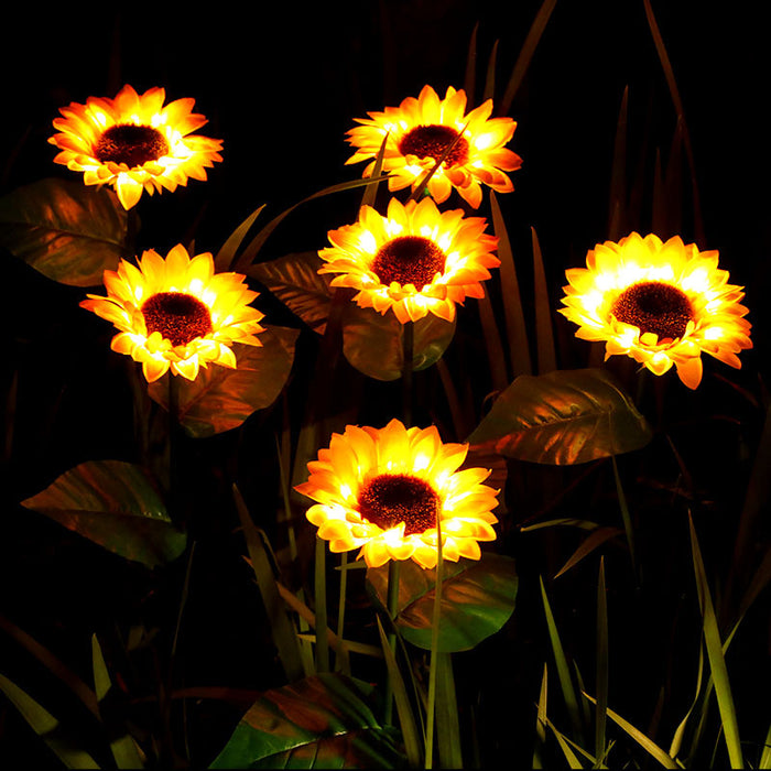 Luces solares de girasol de 26 ", decoración de jardín para eventos al aire libre 