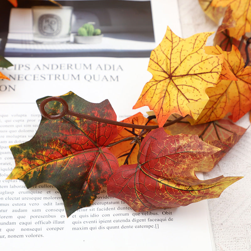 Thanksgiving Halloween Maple Rattan Garland 69''