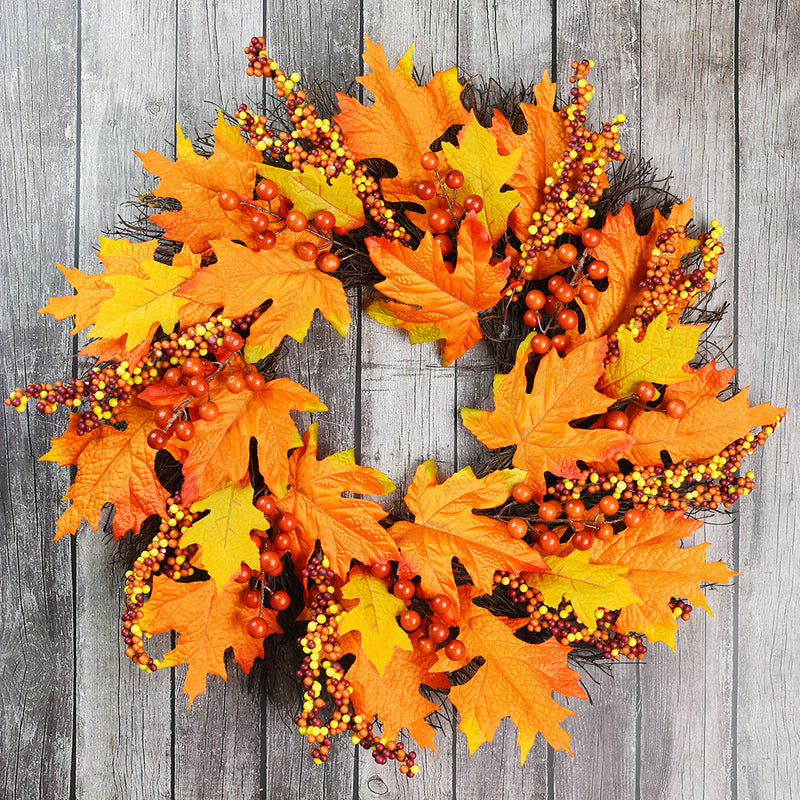 Bulk 20" Harvest Maple Berry Vine Wreaths Wholesale