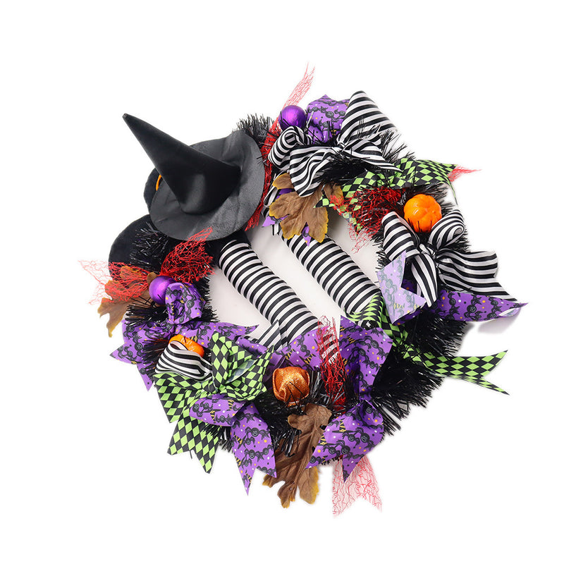 Bulk Halloween Purple Witch Leg Vintage Wreath 13'' Wholesale