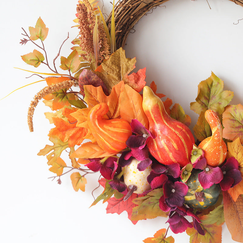 Bulk Thanksgiving Harvest Autumn Harvest Pumpkin Berries Wreath 18'' Wholesale
