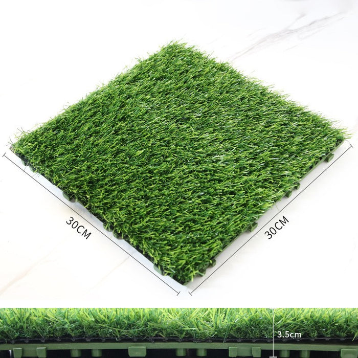 Paneles de césped artificial a granel Faux Greenery Square Desmontable Grass Empalme Decoración 11 pulgadas al por mayor 