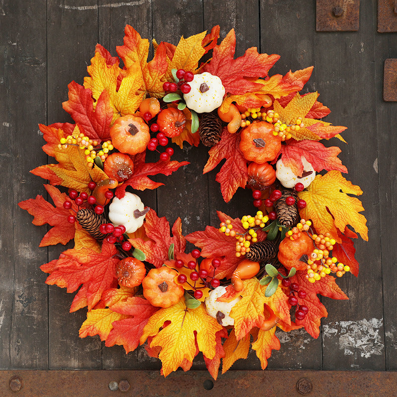 Thanksgiving Harvest Halloween Autumn Pumpkin Berry Wreath 20''