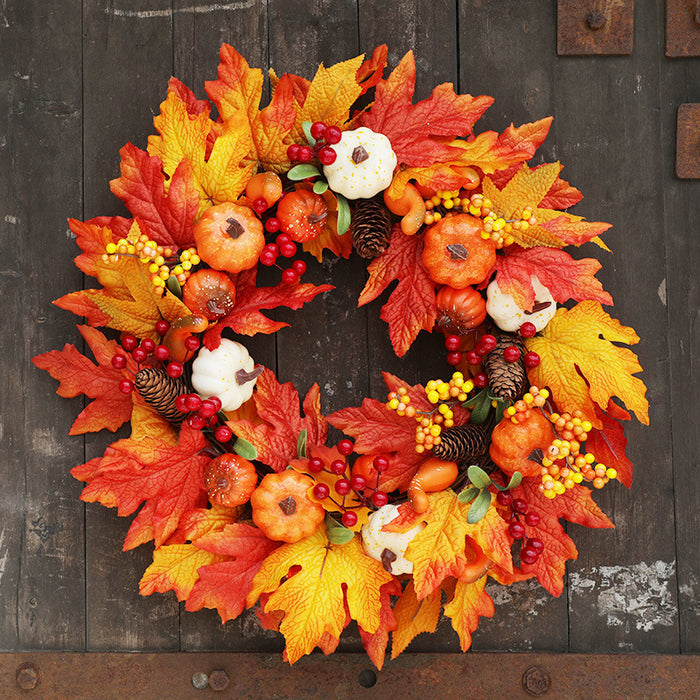 Corona de bayas de calabaza de otoño de Halloween de cosecha de Acción de Gracias 20'' 