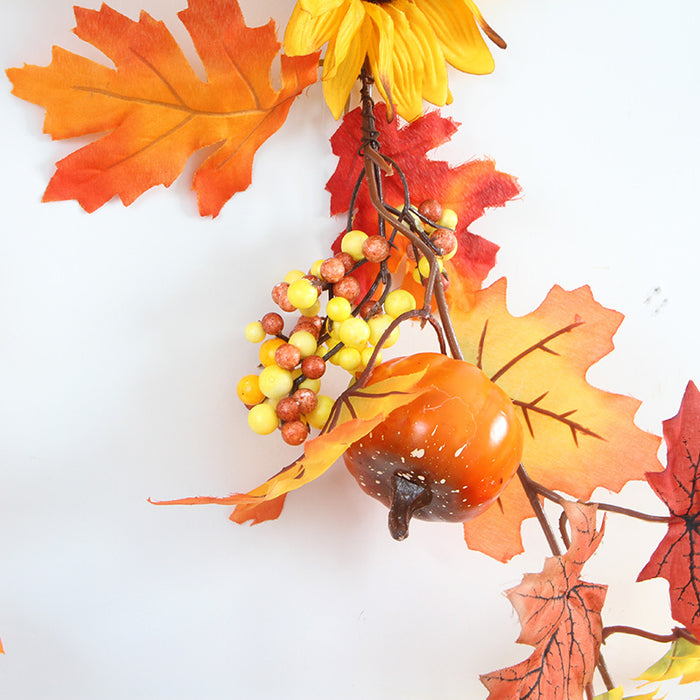 Bulk 68" Fall Maple Leaf Garland Hanging Vine with Sunflower Pumpkin Wholesale