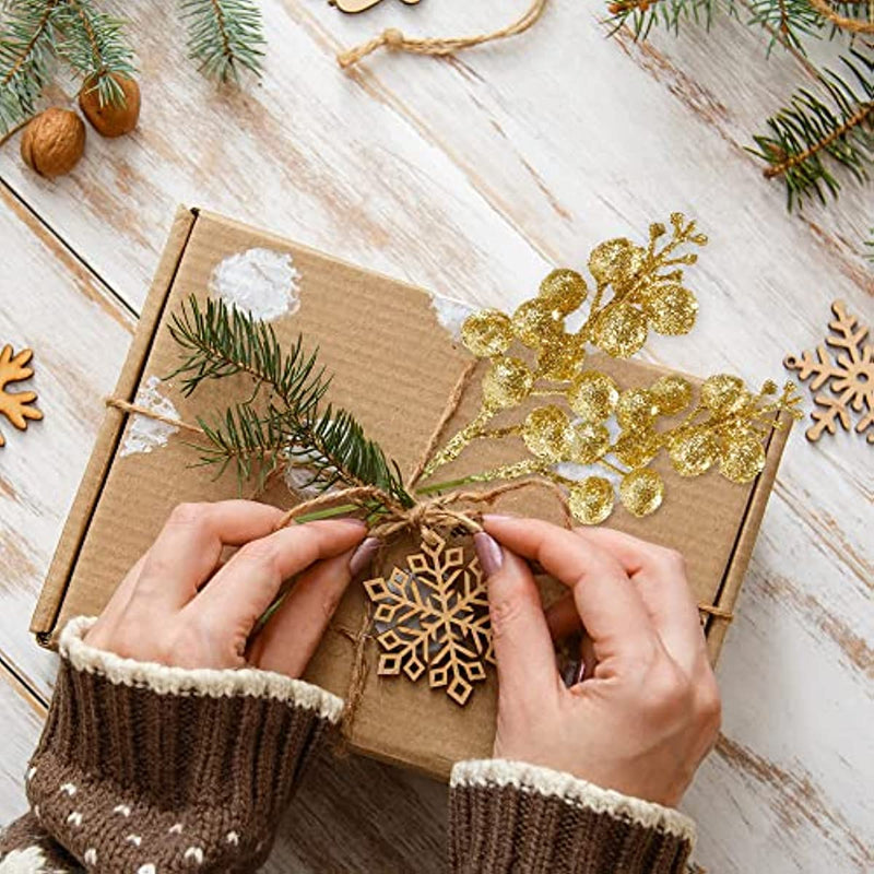 Bulk 30Pcs Christmas Glitter Berries Stems Christmas Ornaments Wholesale