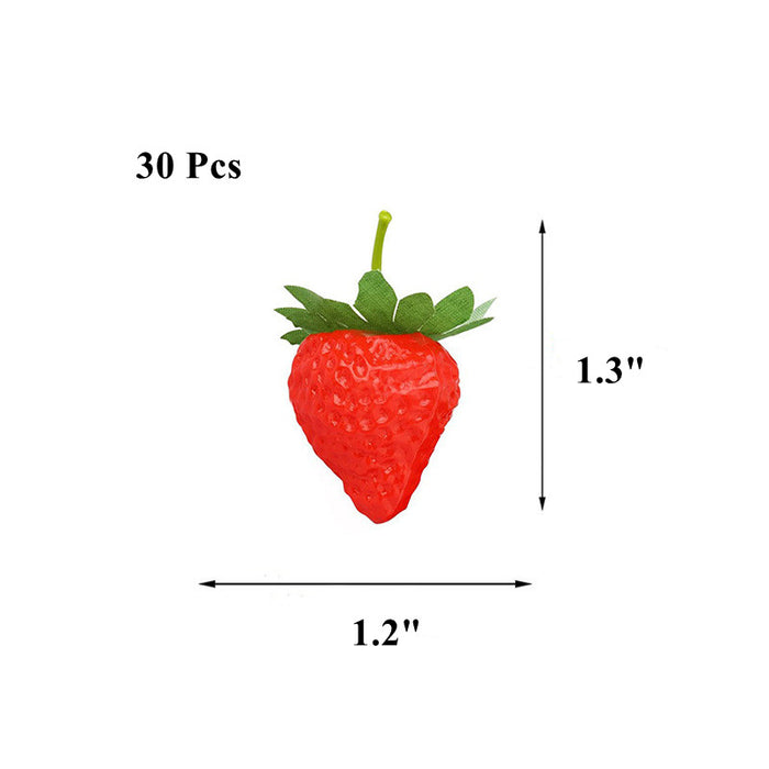 Bulk 30 Pieces Artificial Strawberries Lifelike Simulation Realistic Strawberry Wholesale