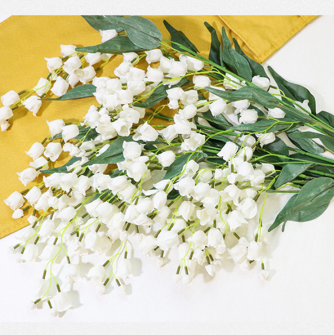 Bulk 39" Lily of The Valley Hanging Orchid Long Stem Silk Flowers Artificial Wholesale