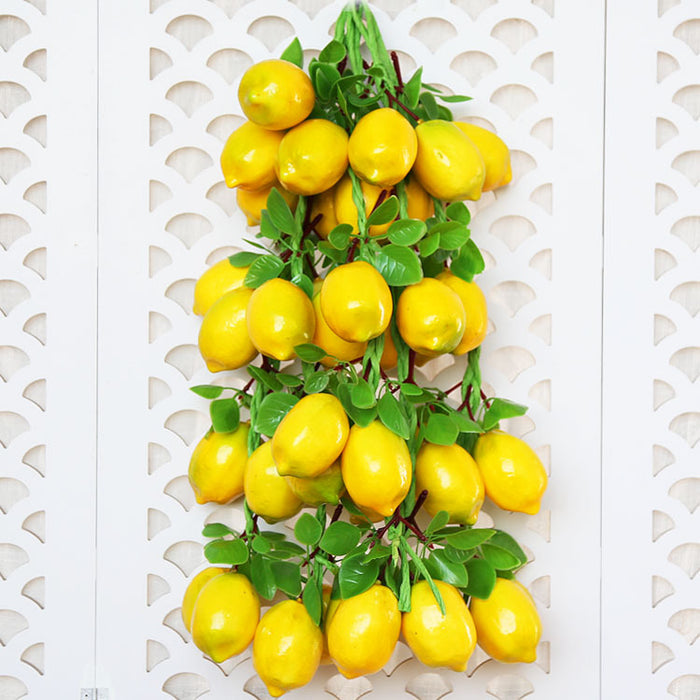 Bulk Artificial Fruits String Hanging Decorative Lifelike Simulation Lemons Wholesale