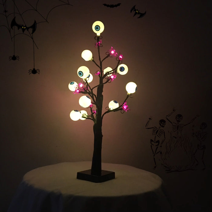 Granel Halloween calabaza fantasma araña murciélago globo ocular lámpara de árbol luz nocturna decoración de mesa al por mayor 