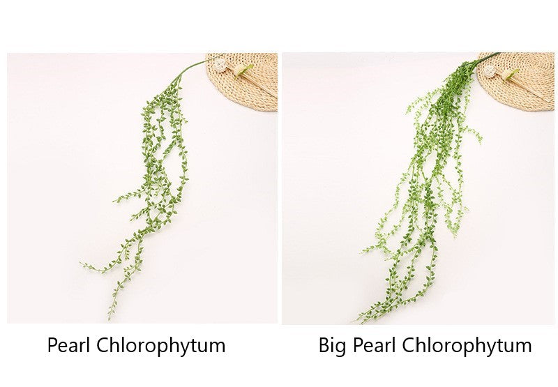 Venta al por mayor de plantas artificiales perla Chlorophytum Senecio Rowleyanus vid verde carnosa colgante flores de ratán lágrimas de amante suculentas 