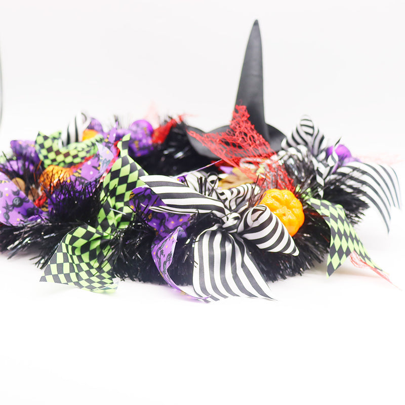 Bulk Halloween Purple Witch Leg Vintage Wreath 13'' Wholesale