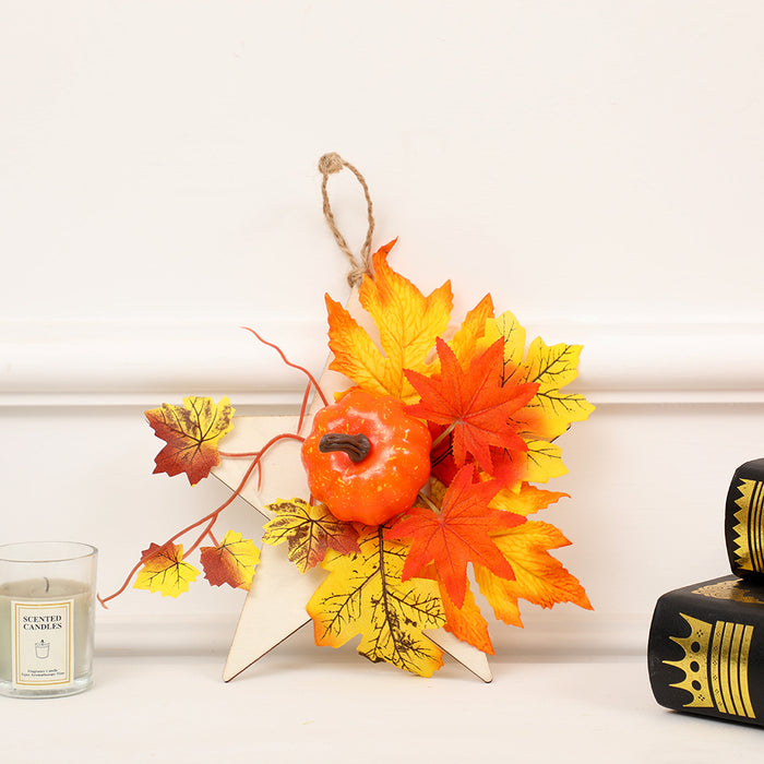 Guirnalda de pentagrama de arce de calabaza artificial para fiesta de otoño de Halloween de Acción de Gracias 8 ''/11'' 