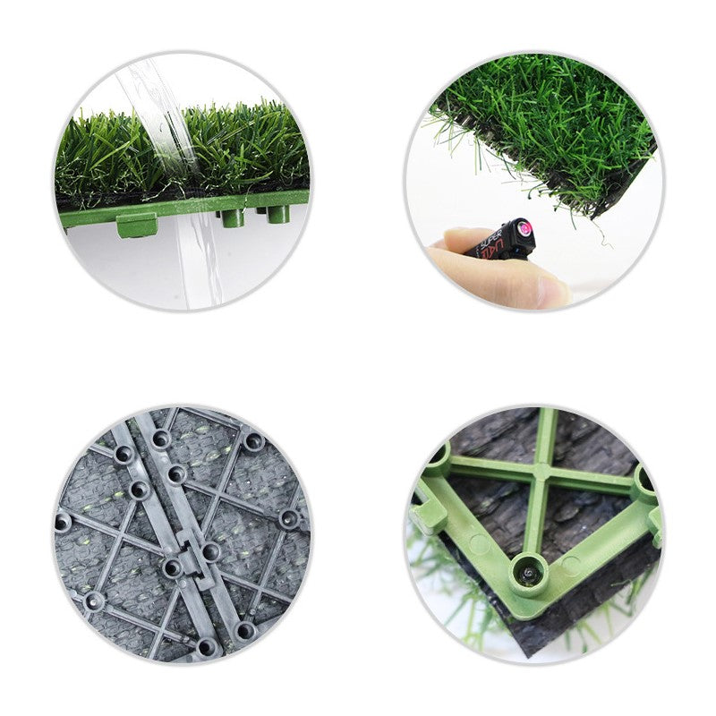 Panneaux de gazon artificiel en vrac Faux verdure carré détachable herbe épissure décoration 11 pouces en gros 