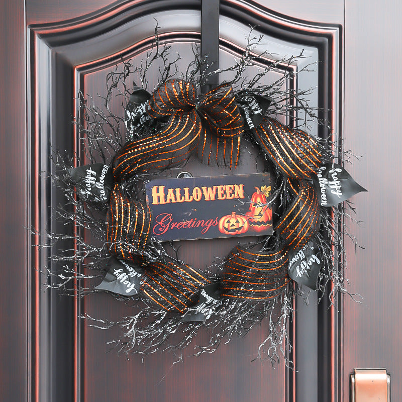 Bulk Halloween Dead Twig Vine Black Wreath 20'' Wholesale