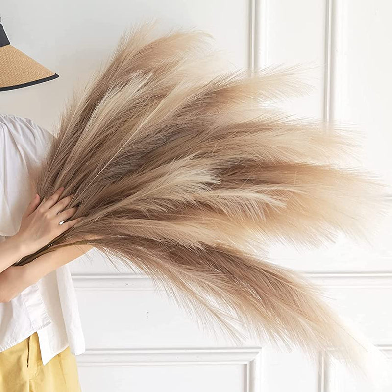 Lot de 3 fleurs artificielles détachables extra larges de la pampa, exclusivité en vrac, 43 pouces, pour grands vases, vente en gros