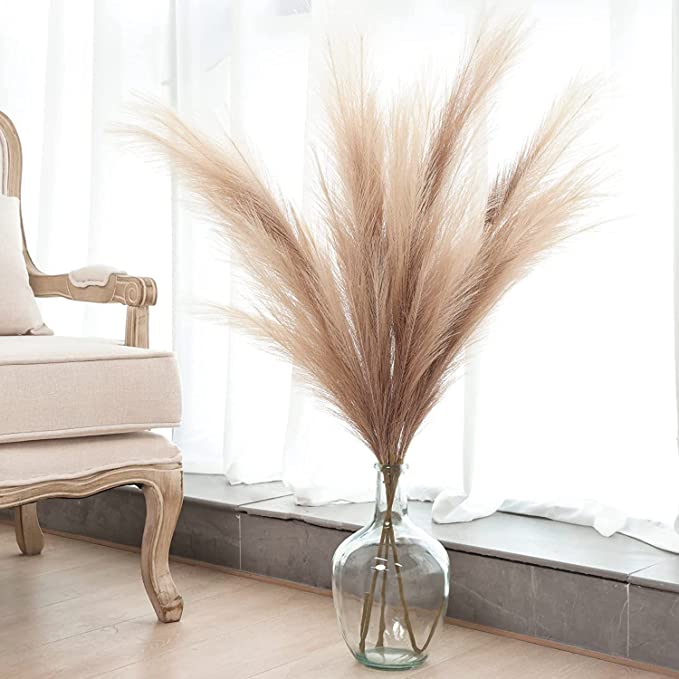 Lot de 3 fleurs artificielles détachables extra larges de la pampa, exclusivité en vrac, 43 pouces, pour grands vases, vente en gros