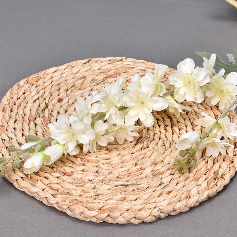 Flor de nacimiento de julio a granel, 3 piezas, tallos de Delphinium, flor de seda artificial 