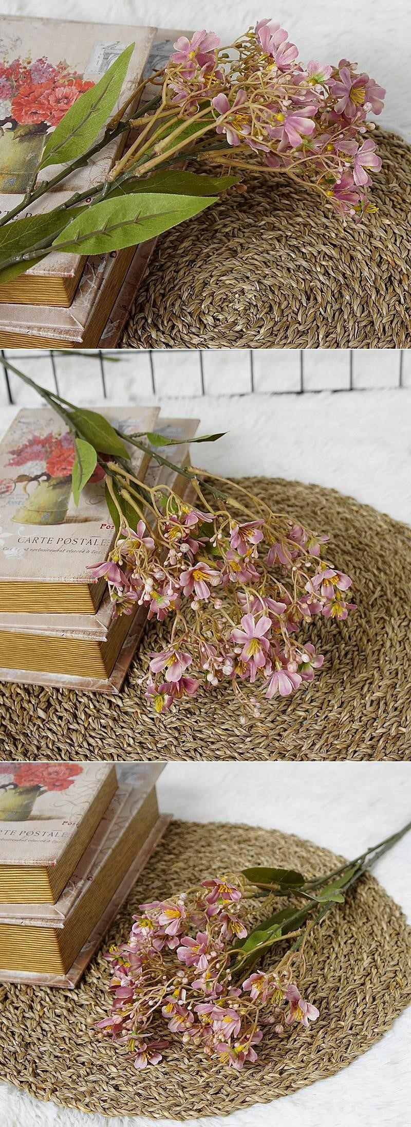 Daphné artificielle en vrac Odora rétro automne rustique cottage fleur d'automne avec tige de feuillage 27 pouces en gros 