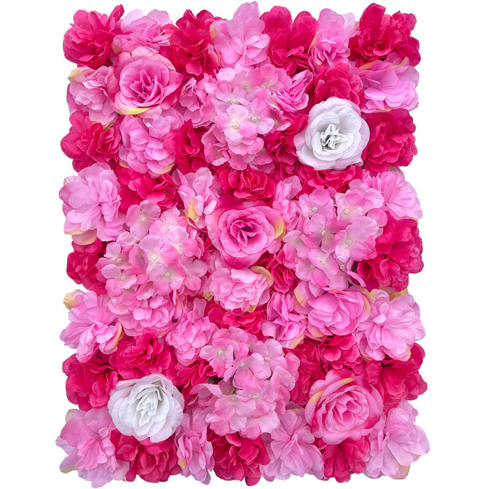 A granel 11 pies cuadrados | 4 Paneles Artificial Rose Black Hydrangea Boda Decoración Flor Pared Mat Telón de fondo UV Protegido al por mayor