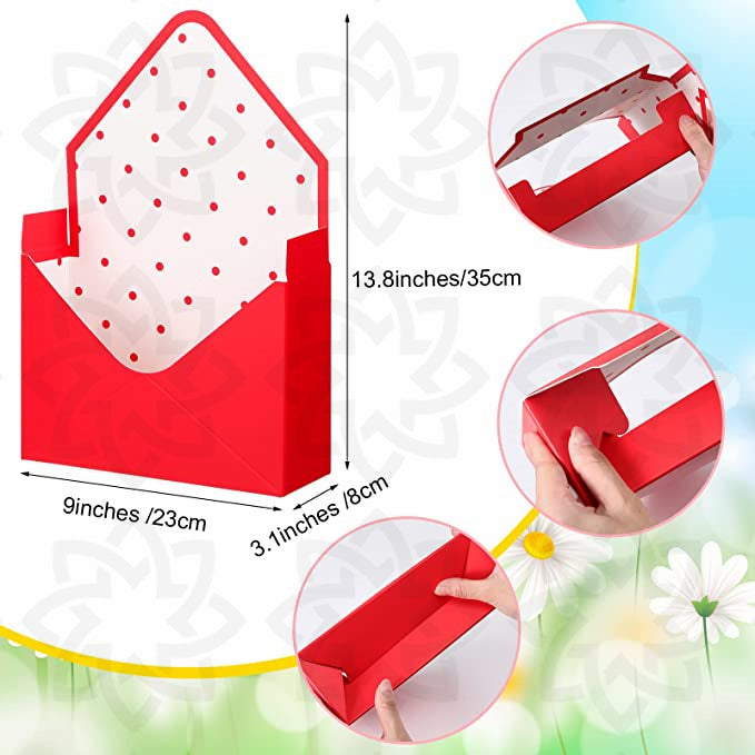 Bulk 4 Sets Gift Flower Envelope Box with Floral Foam Blocks Wholesale