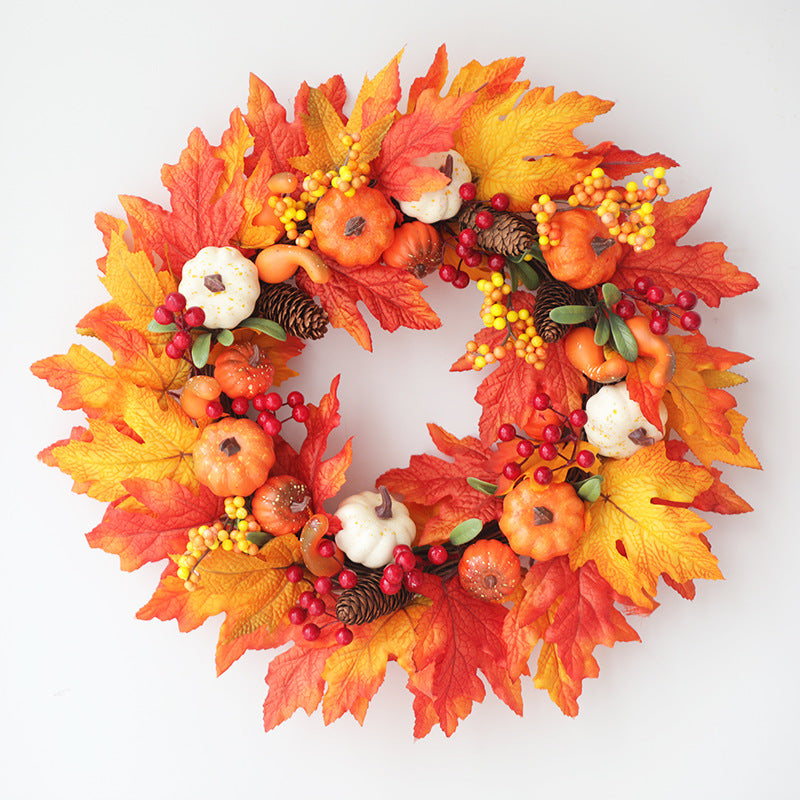 Thanksgiving Harvest Halloween Autumn Pumpkin Berry Wreath 20''