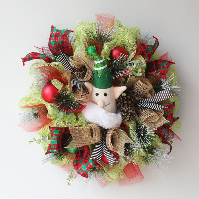 Bulk 16" Christmas Elf Muppet Wreath Wholesale