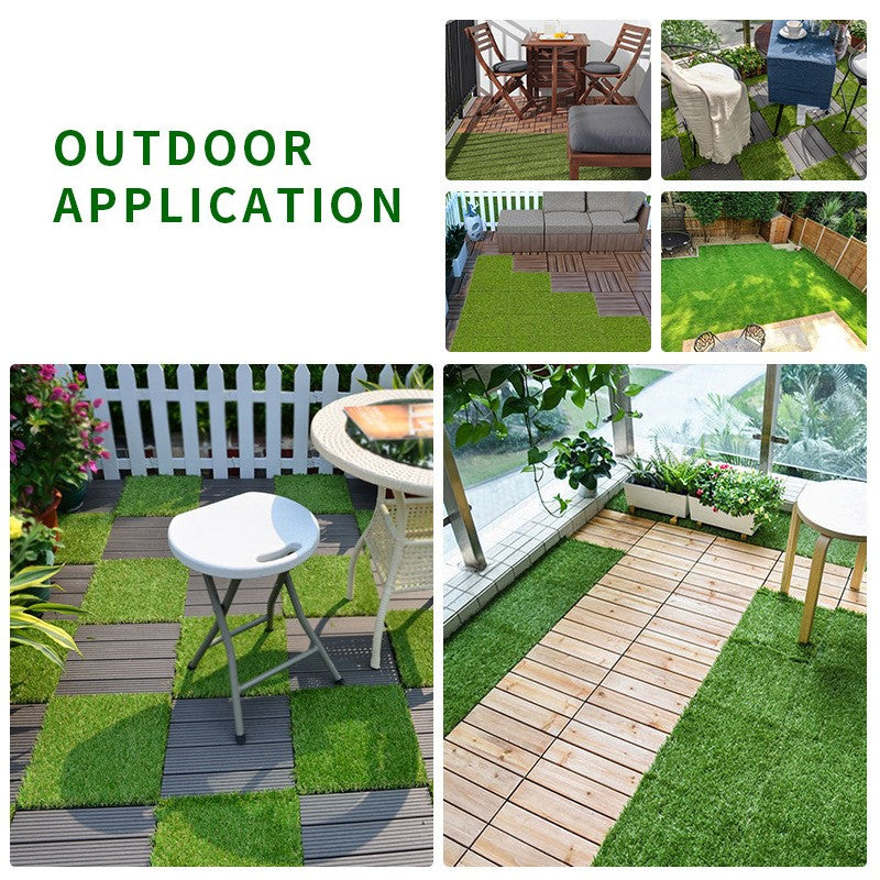 Panneaux de gazon artificiel en vrac Faux verdure carré détachable herbe épissure décoration 11 pouces en gros 