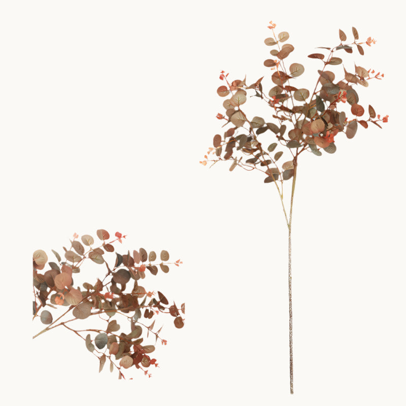 Feuilles d'eucalyptus artificielles en vrac, tiges, branches, fausse plante d'eucalyptus d'automne, vente en gros, 27 pouces 