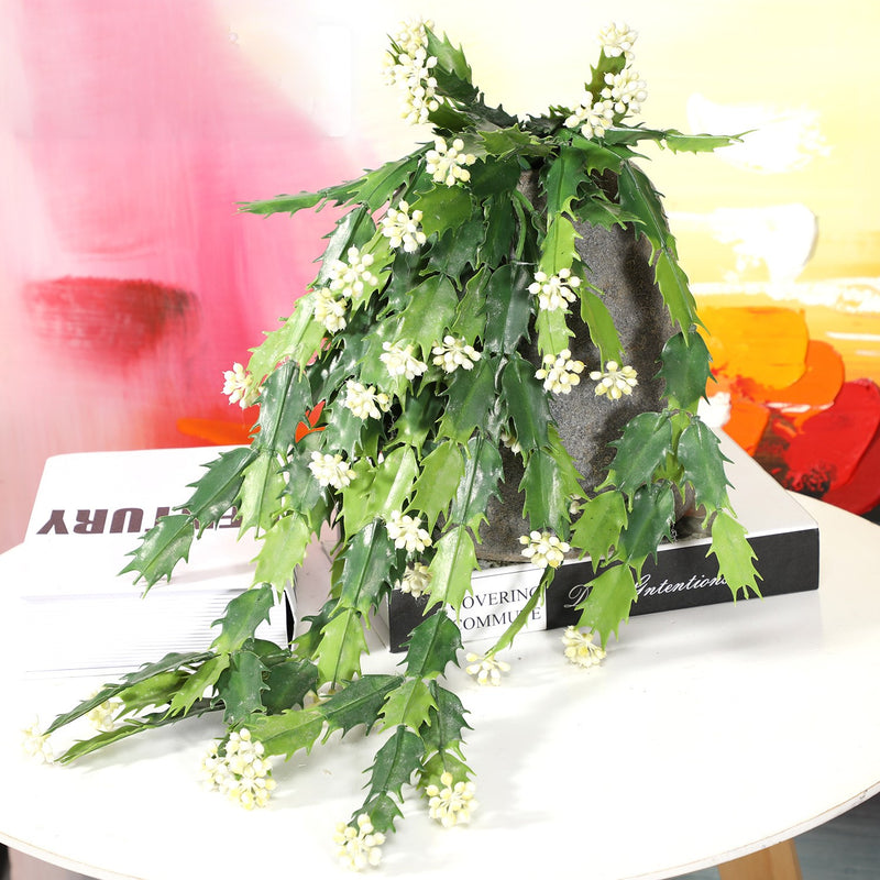 Wholesale Artificial Crab Cactus Thanksgiving Cactus Schlumbergera Bush Hanging Decoration 21 Inch