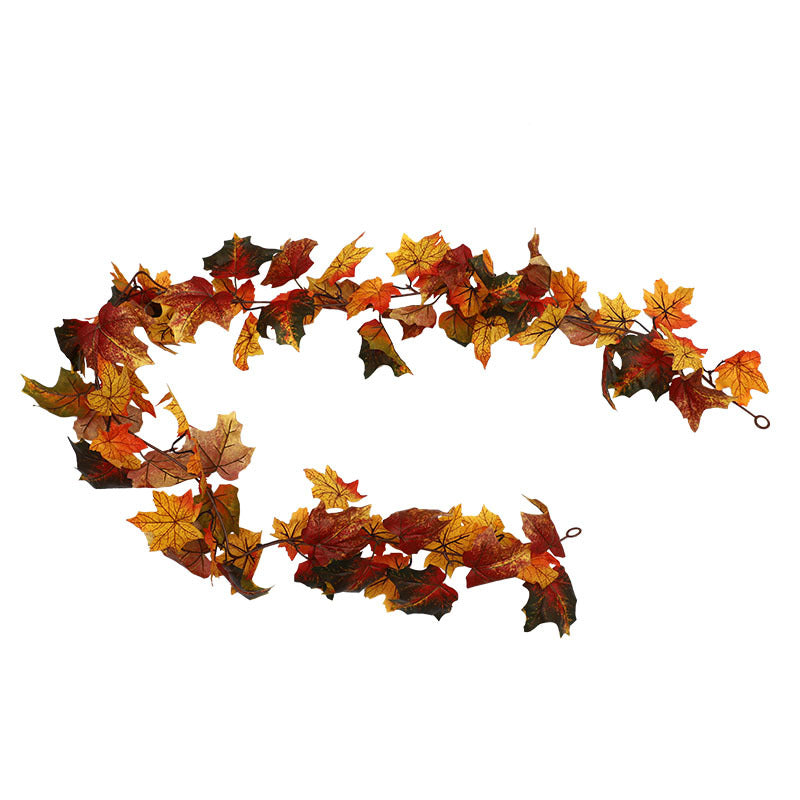 Thanksgiving Halloween Maple Rattan Garland 69''