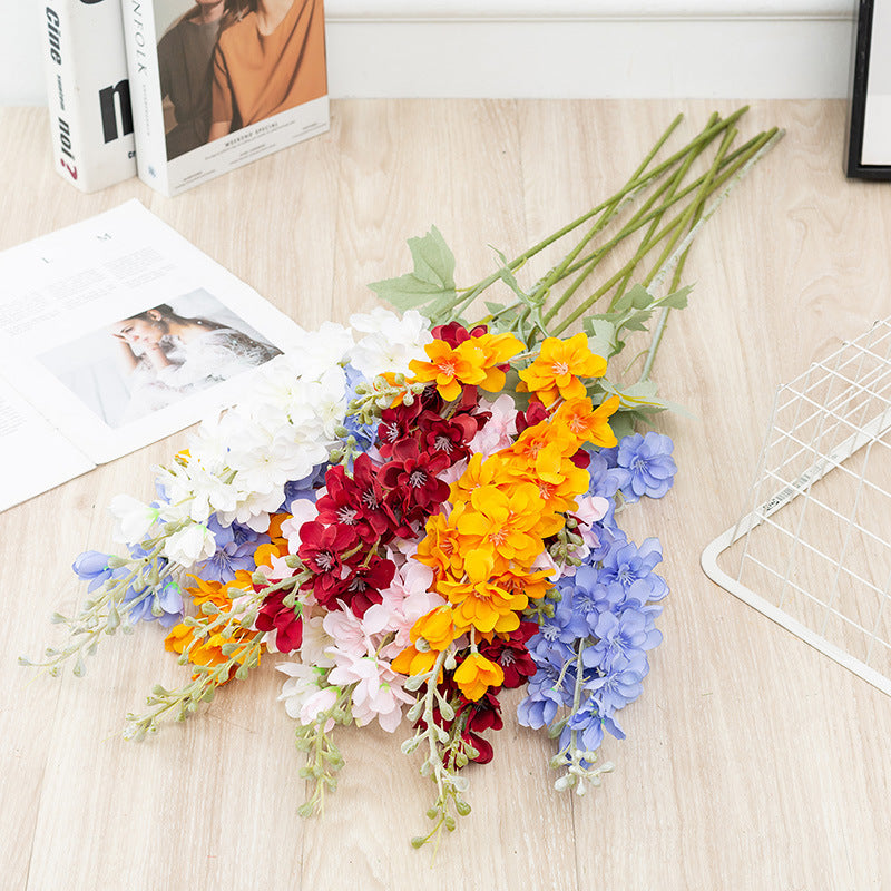 Tiges de delphinium artificielles en vrac de 33 pouces, fleur en soie de pied d'alouette en gros 