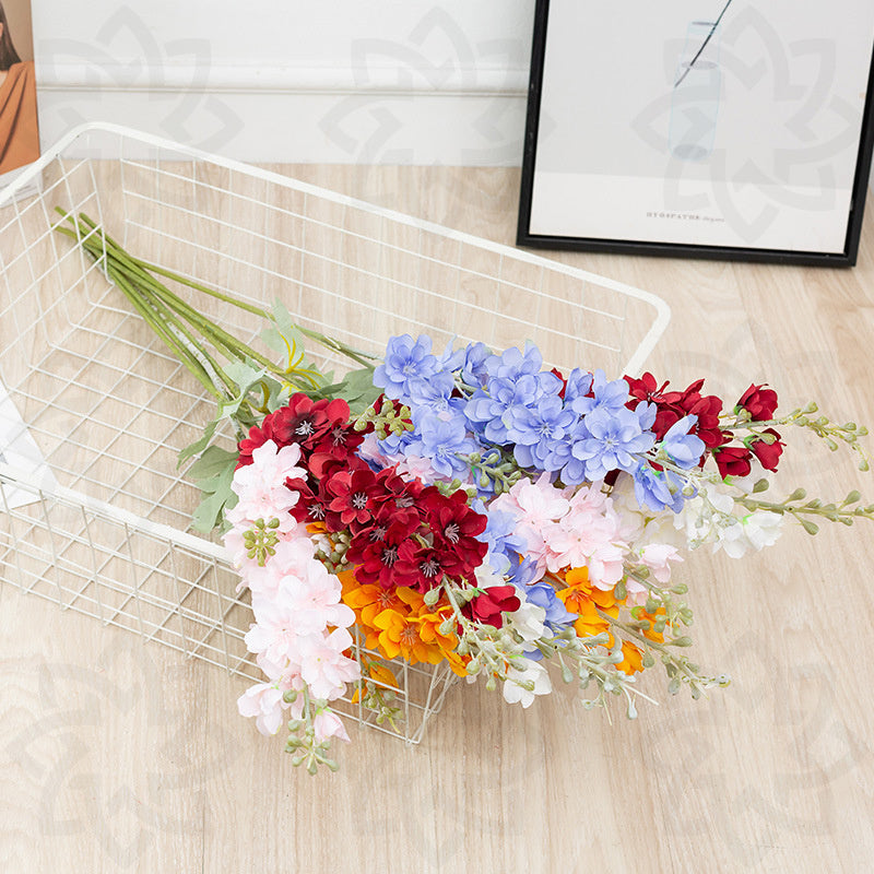 Tiges de delphinium artificielles en vrac de 33 pouces, fleur en soie de pied d'alouette en gros 