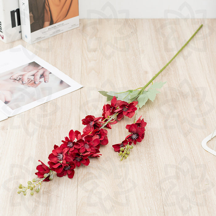 Venta al por mayor de flores de seda artificial de tallos de Delphinium de 33 "a granel 