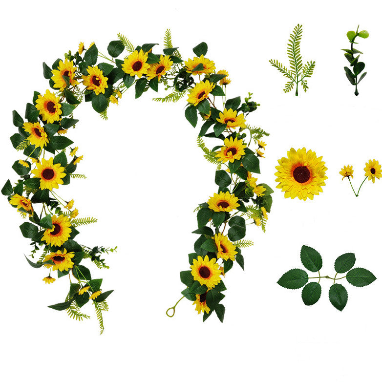 Bulk 6.4 ft Artificial Sunflower Garland DIY Artificial Flower Runner Wholesale