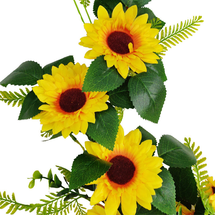 Bulk 6.4 ft Artificial Sunflower Garland DIY Artificial Flower Runner Wholesale