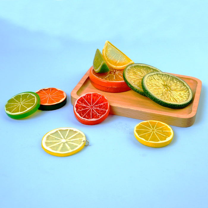 Bulk 10Pcs Artificial Fruits Slices Simulation Lifelike Fruits Decorative Wholesale