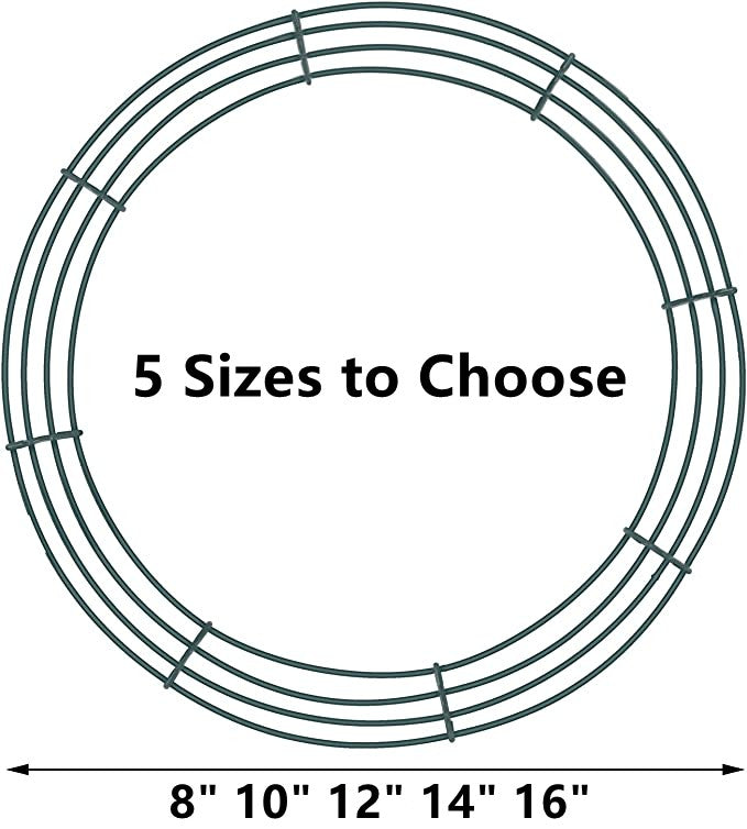 Bulk 2 Pack Wire Wreath DIY Frame Round Metal Wreath for Crafts & Floral Decorations Wholesale