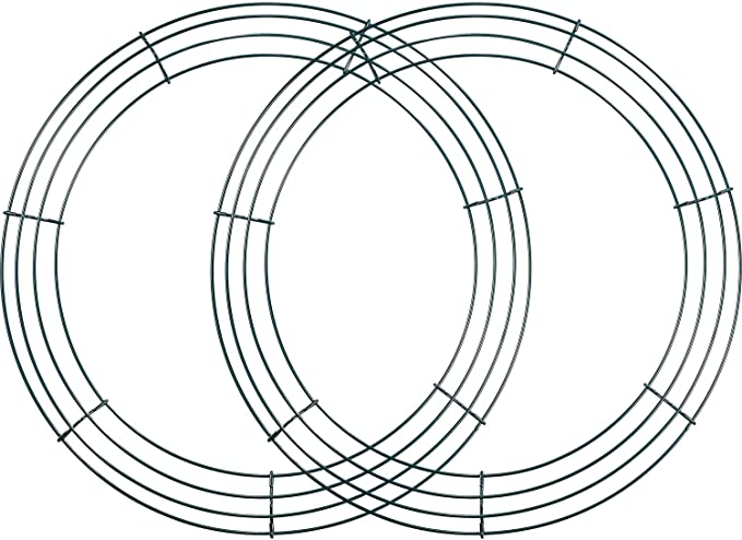 Bulk 2 Pack Wire Wreath DIY Frame Round Metal Wreath for Crafts & Floral Decorations Wholesale