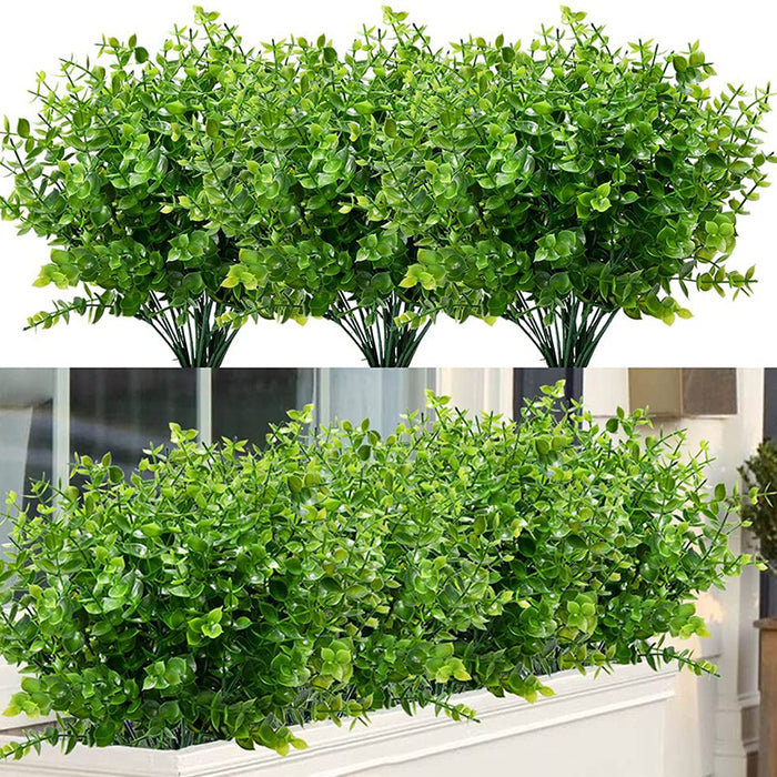 Bulk 18Pcs Plantas de vegetación artificial Arbustos resistentes a los rayos UV de boj para exteriores Jardineras colgantes Caja de ventana Porche delantero Decoraciones de interior al por mayor