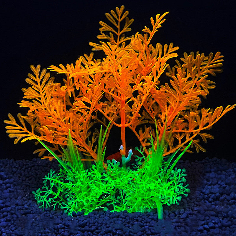 Paquete de 8 plantas de acuario grandes plantas acuáticas artificiales 