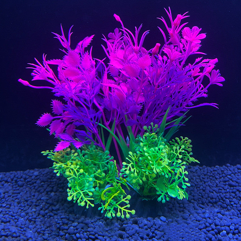 Paquete de 8 plantas de acuario grandes plantas acuáticas artificiales 