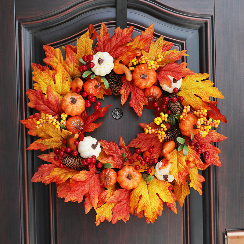 Thanksgiving Harvest Halloween Autumn Pumpkin Berry Wreath 20''