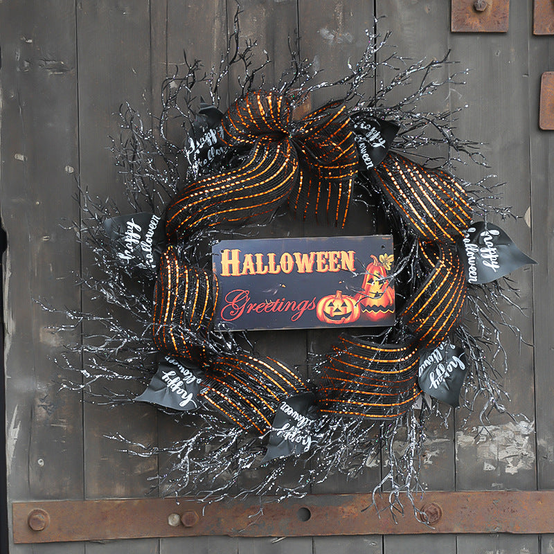 Bulk Halloween Dead Twig Vine Black Wreath 20'' Wholesale