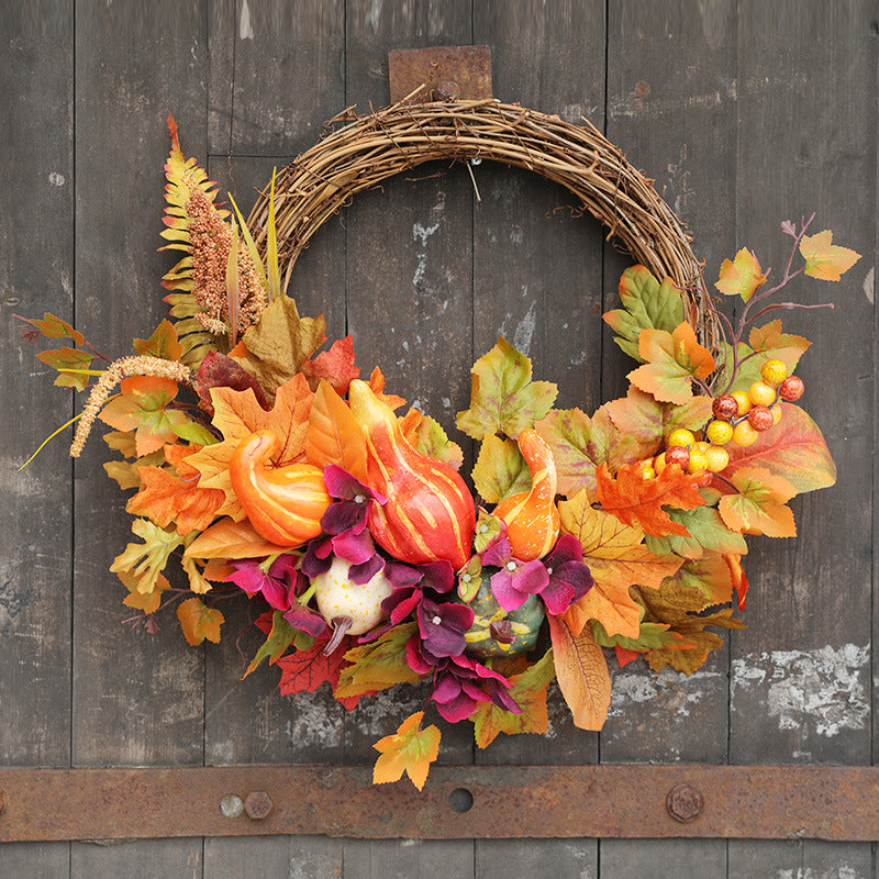 Bulk Thanksgiving Harvest Autumn Harvest Pumpkin Berries Wreath 18'' Wholesale